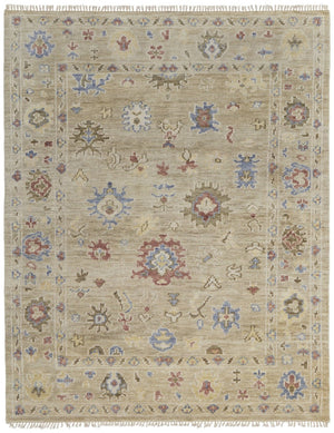 HomeRoots 4' Hand-Knotted Wool Area Rug in Blue, Ivory & Yellow Floral Design with Elegant Fringed Edges 2' X 3' 567143