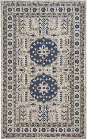 HomeRoots 10' Elegant Blue and Gray Oriental Power Loom Area Rug – Timeless Style for Busy Homes and Spaces 10' X 13' 567153