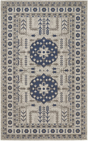 HomeRoots 10' Elegant Blue and Gray Oriental Power Loom Area Rug – Timeless Style for Busy Homes and Spaces 10' X 13' 567153