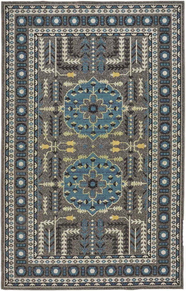 HomeRoots 10' Elegant Blue and Gray Oriental Power Loom Area Rug – Timeless Style for Busy Homes and Spaces 10' X 13' 567157