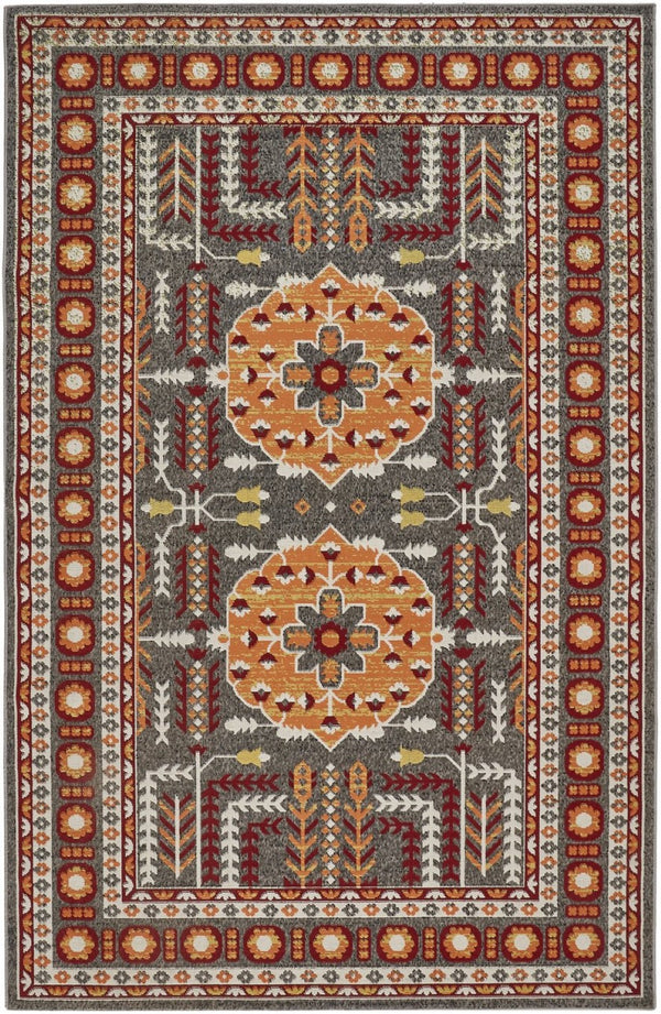 HomeRoots 10' Elegant Blue and Gray Oriental Power Loom Area Rug – Timeless Style for Busy Homes and Spaces 10' X 13' 567161