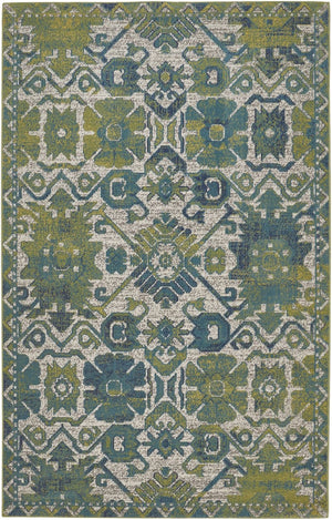 HomeRoots 10' Blue and Green Oriental Area Rug – Timeless Elegance, Durable, Easy-Care for Family Spaces 10' X 13' 567168