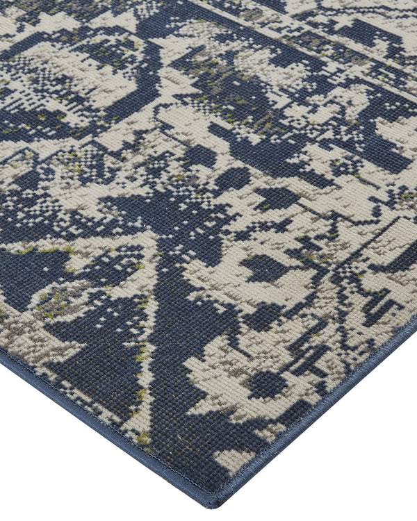 Homeroots 8' X 10' Gray Blue And Ivory Oriental Power Loom Area Rug Blue Polypropylene 567170