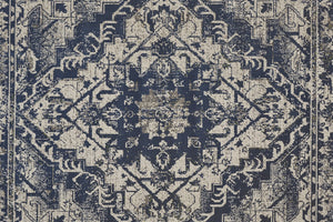 Homeroots 8' X 10' Gray Blue And Ivory Oriental Power Loom Area Rug Blue Polypropylene 567170