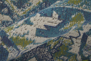 Homeroots 8' X 10' Green Blue And Ivory Oriental Power Loom Area Rug Blue Polypropylene 567173