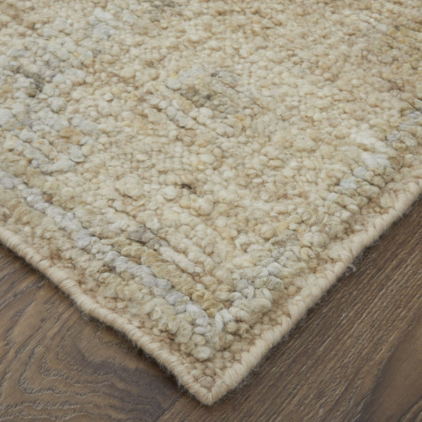 HomeRoots 4' Luxurious Tan and Ivory Floral Hand-Knotted Wool Area Rug for Warmth and Timeless Elegance 4' X 6' 567175