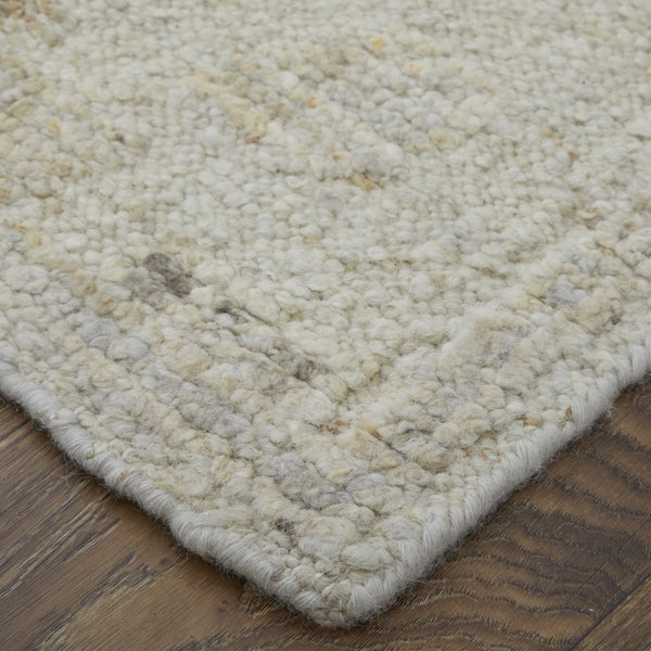 HomeRoots 4' Hand-Knotted Wool Area Rug in Tan and Gray Floral Design – Durable, Stain-Resistant Elegance for Any Room 8' X 10' 567184