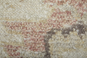 HomeRoots 6' Hand-Knotted Wool Floral Area Rug in Ivory, Tan, and Gray for Timeless Elegance and Durability 9' X 13' 567192