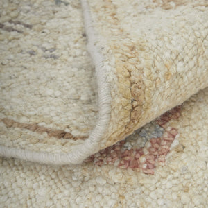 HomeRoots 6' Hand-Knotted Wool Floral Area Rug in Ivory, Tan, and Gray for Timeless Elegance and Durability 9' X 13' 567192