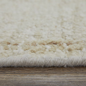 HomeRoots 6' Hand-Knotted Wool Floral Area Rug in Ivory, Tan, and Gray for Timeless Elegance and Durability 2' X 3' 567193