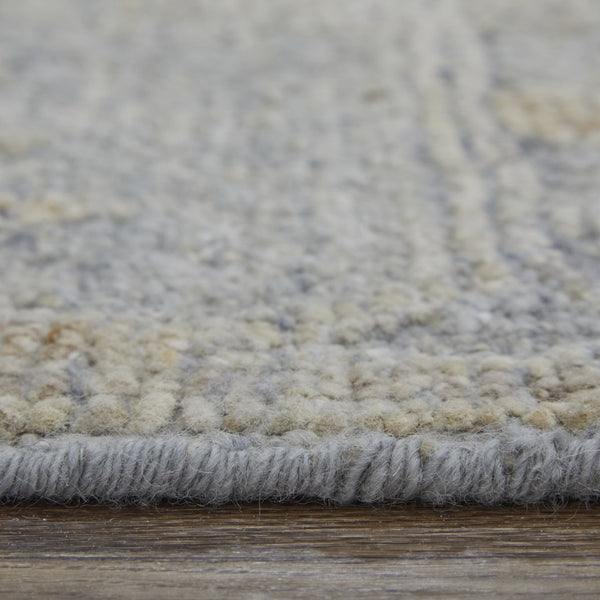 HomeRoots 4' Hand-Knotted Wool Area Rug with Timeless Gray and Blue Floral Design for Elegant Home Decor 6' X 9' 567195