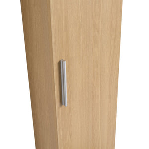 English Elm 12" Wall-mounted Oak Plywood Bathroom Linen Cabinet Slim Floating Single Door Storage W3450P440605