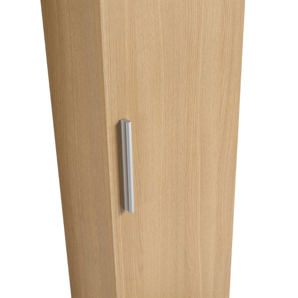English Elm 12" Wall-mounted Oak Plywood Bathroom Linen Cabinet Slim Floating Single Door Storage W3450P440605