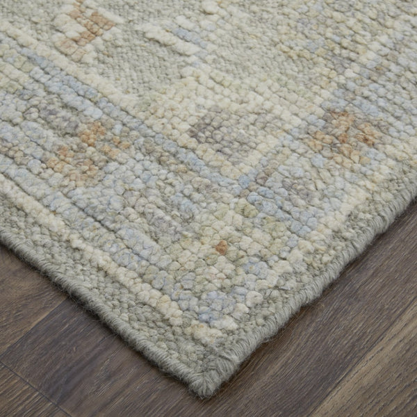 HomeRoots 4' Elegant Gray and Brown Wool Floral Hand-Knotted Area Rug – Durable, Stain-Resistant Charm for Home 2' X 3' 567207