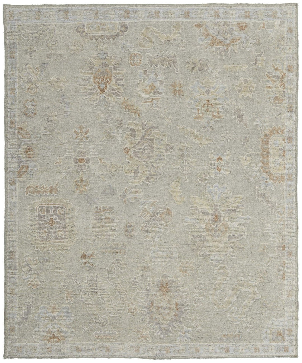 HomeRoots 4' Elegant Gray and Brown Wool Floral Hand-Knotted Area Rug – Durable, Stain-Resistant Charm for Home 2' X 3' 567207