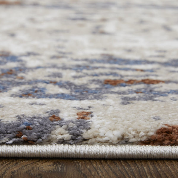 HomeRoots 5' Modern Gray Blue and Ivory Abstract Power Loom Area Rug for Elegant Living Spaces and Comfort 5' X 8' 567213