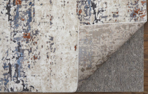 HomeRoots 5' Modern Gray Blue and Ivory Abstract Power Loom Area Rug for Elegant Living Spaces and Comfort 8' X 10' 567214