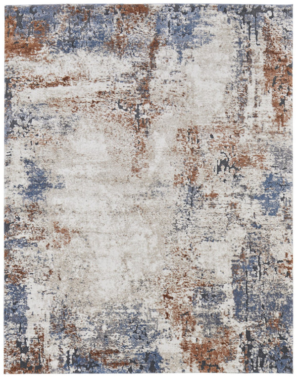 HomeRoots 5' Transform Your Space with a Blue Gray and Brown Abstract Power Loomed Area Rug for Modern Homes 5' X 8' 567223