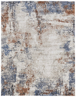 HomeRoots 5' Transform Your Space with a Blue Gray and Brown Abstract Power Loomed Area Rug for Modern Homes 8' X 10' 567224