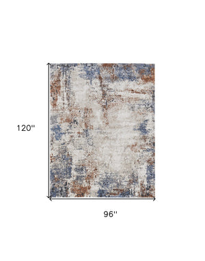 HomeRoots 5' Transform Your Space with a Blue Gray and Brown Abstract Power Loomed Area Rug for Modern Homes 8' X 10' 567224