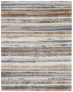 HomeRoots 5' Striped Power Loom Area Rug - Durable, Stain-Resistant Design for Modern Living Spaces & Family Rooms 5' X 8' 567233