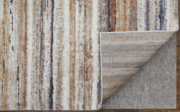 HomeRoots 5' Striped Power Loom Area Rug - Durable, Stain-Resistant Design for Modern Living Spaces & Family Rooms 5' X 8' 567233