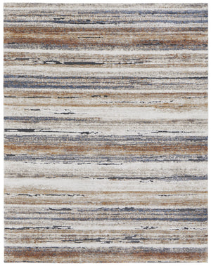 HomeRoots 5' Striped Power Loom Area Rug - Durable, Stain-Resistant Design for Modern Living Spaces & Family Rooms 8' X 10' 567234