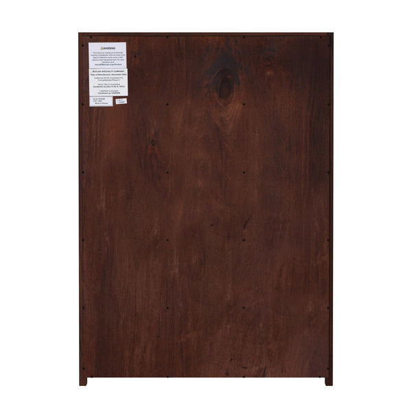 Butler Specialty Company Lark 5 Drawer Dresser – Elegant Wood Chest With Gold Ring Pull Hardware Medium Brown Mdf,Acacia Solids,Acacia Veneers 5672489-butler