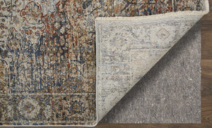 Homeroots 3' X 5' Tan Blue And Brown Oriental Power Loom Area Rug With Fringe Gray Polypropylene 567250