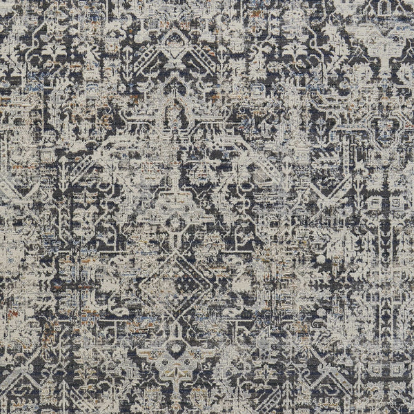 Homeroots 3' X 5' Ivory And Gray Abstract Power Loom Worn Faded Area Rug With Fringe Ivory Polypropylene 567270
