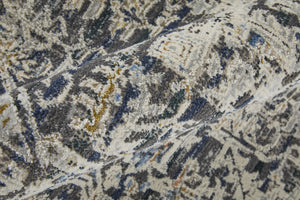 Homeroots 3' X 5' Ivory And Gray Abstract Power Loom Worn Faded Area Rug With Fringe Ivory Polypropylene 567270