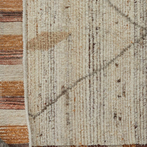HomeRoots 6' X 9' Ivory and Tan Hand-Knotted Wool Moroccan Area Rug - Timeless Elegance for Any Space! 567289
