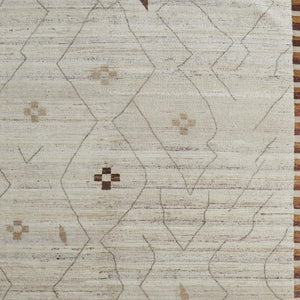 HomeRoots 6' X 9' Ivory and Tan Hand-Knotted Wool Moroccan Area Rug - Timeless Elegance for Any Space! 567289