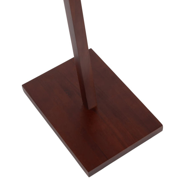 English Elm Floor Lamp with Walnut Base Satin Nickel Stem and Soft Grey Shade for Living Rooms B202S02143