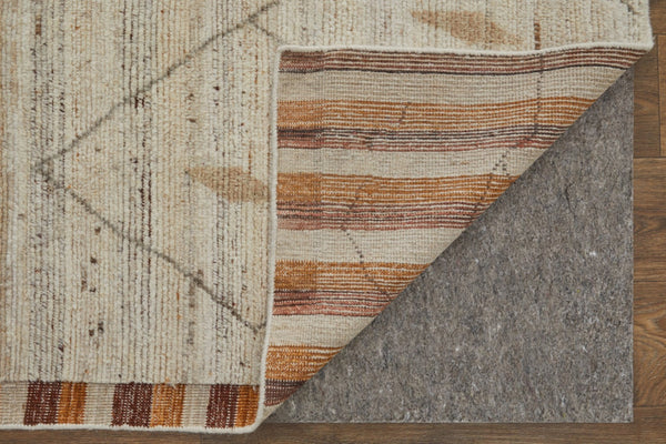 HomeRoots 8' X 12' Hand-Knotted Ivory & Tan Moroccan Wool Area Rug – Cozy, Durable, and Artisanal Elegance 567291