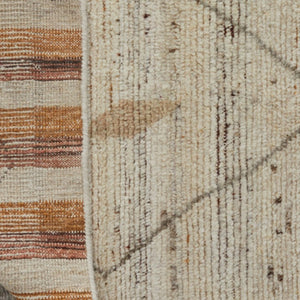 HomeRoots 9' Hand-Knotted Ivory & Tan Moroccan Wool Area Rug - Elegant, Durable, Perfect for Family Spaces! 567292