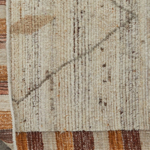 HomeRoots 2' X 3' Ivory and Tan Hand-Knotted Wool Moroccan Area Rug - Soft, Stain-Resistant, Unique Charm! 567293