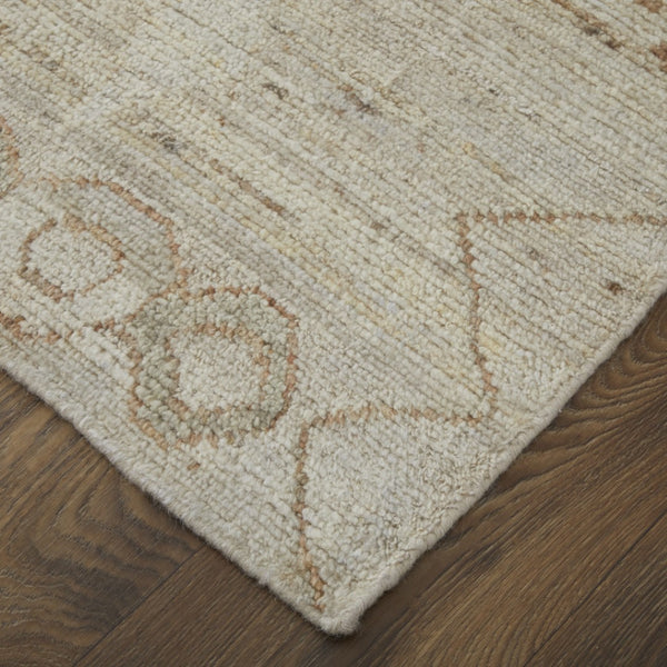 HomeRoots 6' Hand-Knotted Moroccan Wool Area Rug - Elegant Tan, Brown & Gray Design for Cozy Living Spaces 6' X 9' 567294