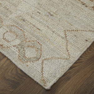 HomeRoots 6' Hand-Knotted Moroccan Wool Area Rug - Elegant Tan, Brown & Gray Design for Cozy Living Spaces 8' X 12' 567296