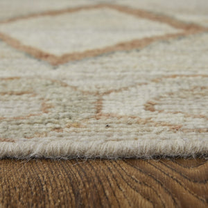 HomeRoots 6' Hand-Knotted Moroccan Wool Area Rug - Elegant Tan, Brown & Gray Design for Cozy Living Spaces 2' X 3' 567297