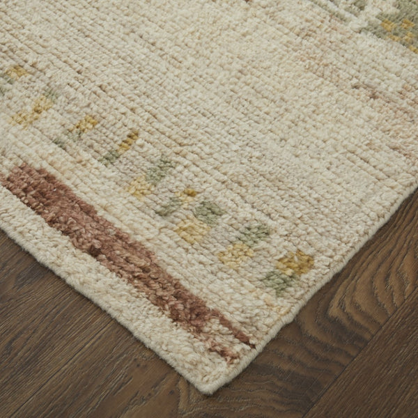 HomeRoots 6' Hand-Knotted Wool Abstract Area Rug in Gray, Tan, and Green – Modern Design for Any Space 8' X 12' 567300
