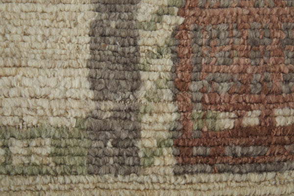 HomeRoots 6' Hand-Knotted Wool Abstract Area Rug in Gray, Tan, and Green – Modern Design for Any Space 2' X 3' 567302