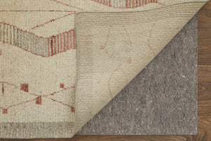 HomeRoots 6' Gray and Red Wool Geometric Hand-Knotted Area Rug for Contemporary Style and Comfort 2' X 3' 567307