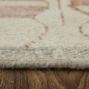 HomeRoots 6' Gray and Red Wool Geometric Hand-Knotted Area Rug for Contemporary Style and Comfort 2' X 3' 567307