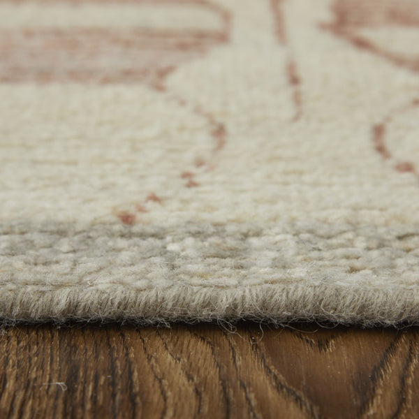 HomeRoots 6' Gray and Red Wool Geometric Hand-Knotted Area Rug for Contemporary Style and Comfort 2' X 3' 567307