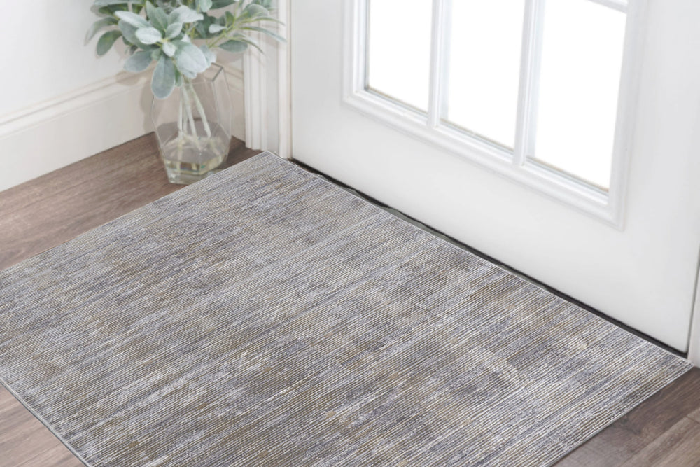 Homeroots 3' X 5' Taupe And Silver Abstract Power Loom Worn Faded Area Rug Taupe Polyester 567316