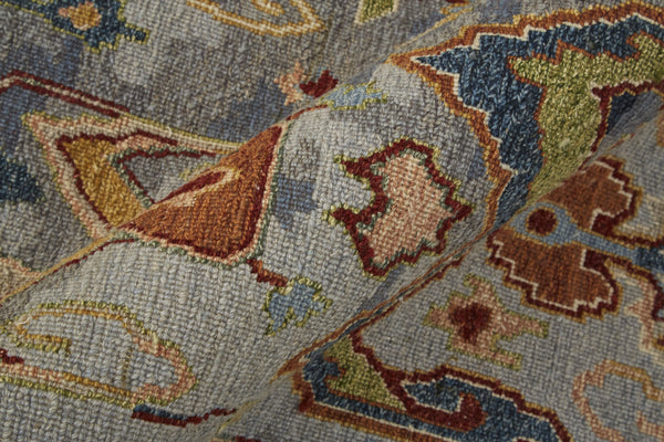 Homeroots 6' X 9' Blue Gray And Brown Wool Ikat Hand Knotted Area Rug With Fringe Blue Wool 567336