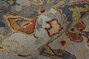 Homeroots 2' X 3' Blue Gray And Brown Wool Ikat Hand Knotted Area Rug With Fringe Blue Wool 567340