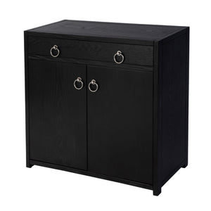 Butler Specialty Lark Rectangular Wood Accent Storage Cabinet With Stylish Gold Hardware Charm Black Mdf,Acacia Solids,Acacia Veneers 5673432-butler