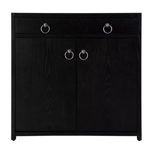 Butler Specialty Lark Rectangular Wood Accent Storage Cabinet With Stylish Gold Hardware Charm Black Mdf,Acacia Solids,Acacia Veneers 5673432-butler